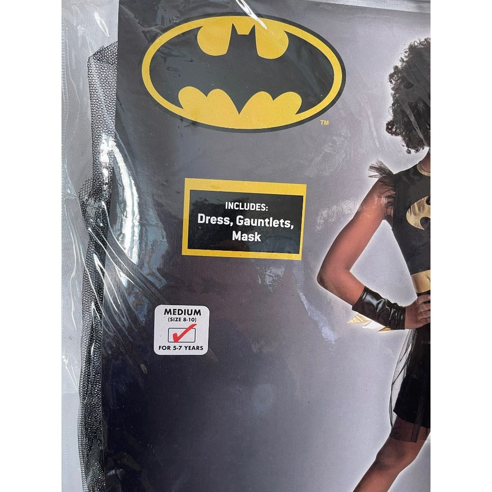 DC Girls Black/Gold Batman (Batgirl) 4-pc Halloween Costume - Picture 3 of 8
